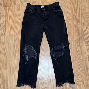 We The Free Charcoal Button-Fly Jeans